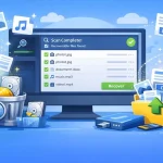 Ilustração do Recuva Professional para Windows mostrando recuperação de arquivos apagados